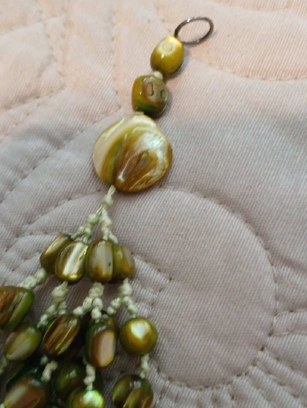 Silpada Retired Multi-Strand Olive and Moss Green Mother Of Pearl Bead Necklace - Picture 7 of 9